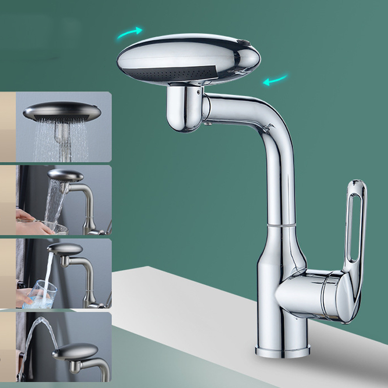 4 Modes Basin Faucets Hot Cold Water Stainless Steel Sink Mixer Tap Washhand Stand Washbasin Kitchen Bathroom Accessories AK-C11