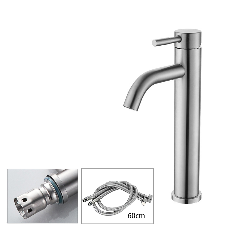 Basin Faucet 304 Stainless Steel Sink Mixer Tap Hot Cold Water Washbasin Bathroom TM-FA-ESS01