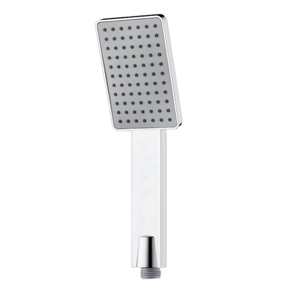 Single Function Shower Head Square Handheld High Pressure Sprinkler Silver/Black  TM-SD-E101