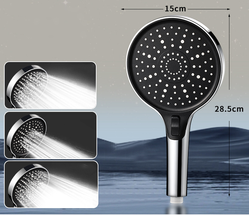 3 Modes Shower Head 15CM Big Panel High Pressure Large Flow Portable Water Saving Spray Rainfall Showerhead TM-SD-E325